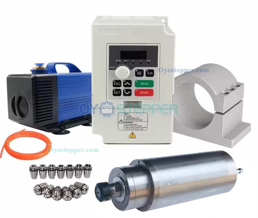 4.5KW 220V/380V Water Cooled Spindle Motor Kit +5.5KW VFD Inverter + 125mm Clamp+100W Water Pump